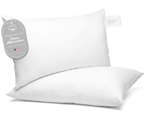 Digital Decor 100% Cotton Fabric Luxury Hotel Pillows Standard Size Set of 2 (26" x 20") | Cooling Down Alternative for Side & Back Sleepers thumbnail 1