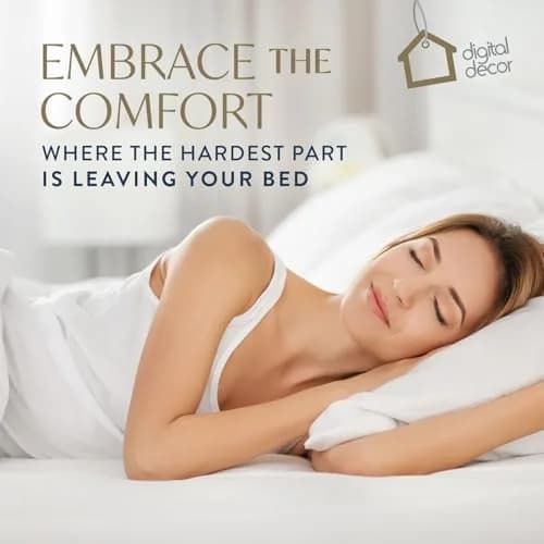 Digital Decor 100% Cotton Fabric Luxury Hotel Pillows Standard Size Set of 2 (26" x 20") | Cooling Down Alternative for Side & Back Sleepers thumbnail 6