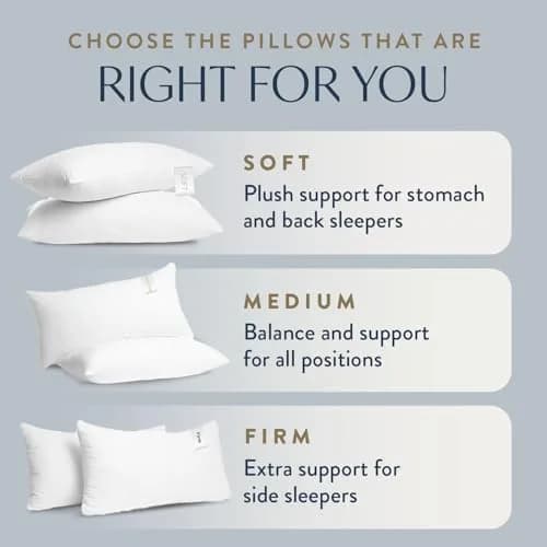 Digital Decor 100% Cotton Fabric Luxury Hotel Pillows Standard Size Set of 2 (26" x 20") | Cooling Down Alternative for Side & Back Sleepers thumbnail 3
