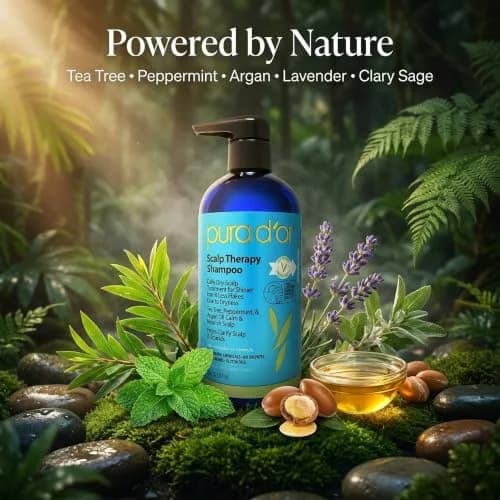 PURA D'OR Scalp Therapy Shampoo for Dryness and Buildup Care 473ml (16 Fl Oz) | Soothes Itchy Scalp thumbnail 3