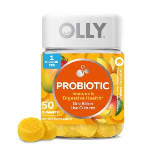 OLLY Probiotic Gummy Mango | Digestive & Immune Support, 50 Count thumbnail 1