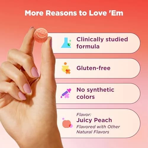 OLLY Probiotic + Prebiotic Gummy, 500 Million CFUs, Peachy Peach, 30 Count (30 Day Supply) | Digestive & Immune Support thumbnail 6