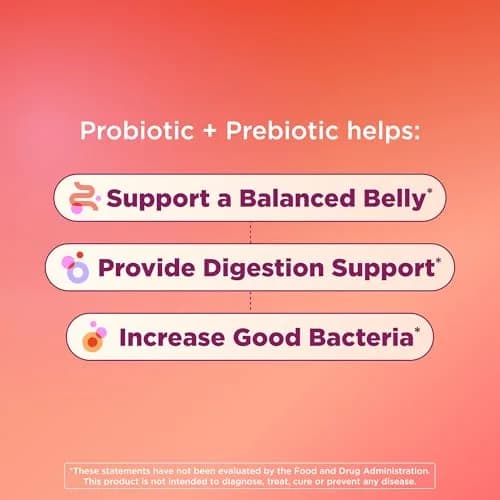 OLLY Probiotic + Prebiotic Gummy, 500 Million CFUs, Peachy Peach, 30 Count (30 Day Supply) | Digestive & Immune Support thumbnail 3