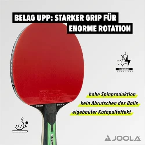 JOOLA Carbon Mega Table Tennis Bat - Multi-Colour | High-Speed Carbon Fiber, ITTF-Approved Rubber, Professional Control thumbnail 3