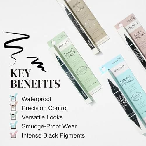 Absolute New York Shape N' Define Double-Ended Eyeliner | Ultra-Fine Water-Resistant Liquid, 0.03 Fl Oz thumbnail 7