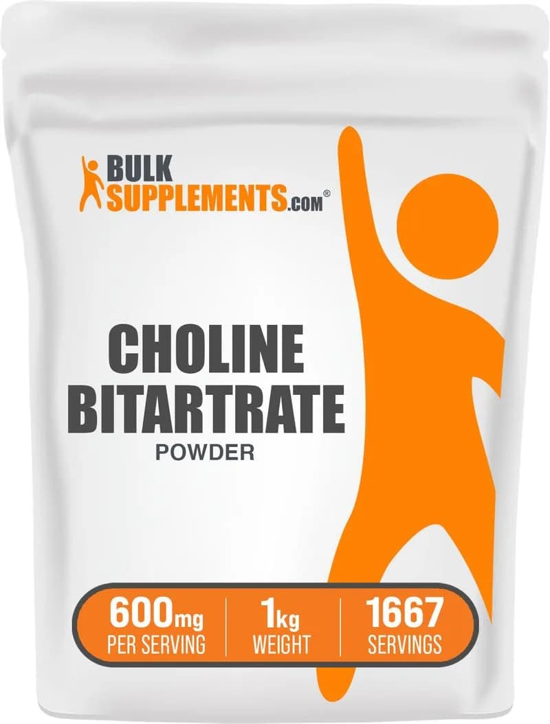 BulkSupplements Choline Bitartrate Powder 1kg (2.2 lbs) | Supports Overall Health & Cognitive Function