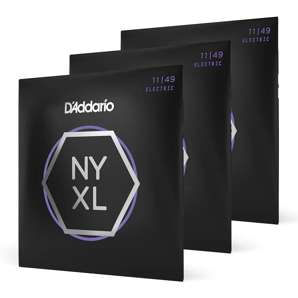 D'Addario NYXL1149-3P Electric Guitar Strings, Medium 11-49 Gauge, 3 Sets | Enhanced Tuning Stability & Mid-Range Presence — Not Available