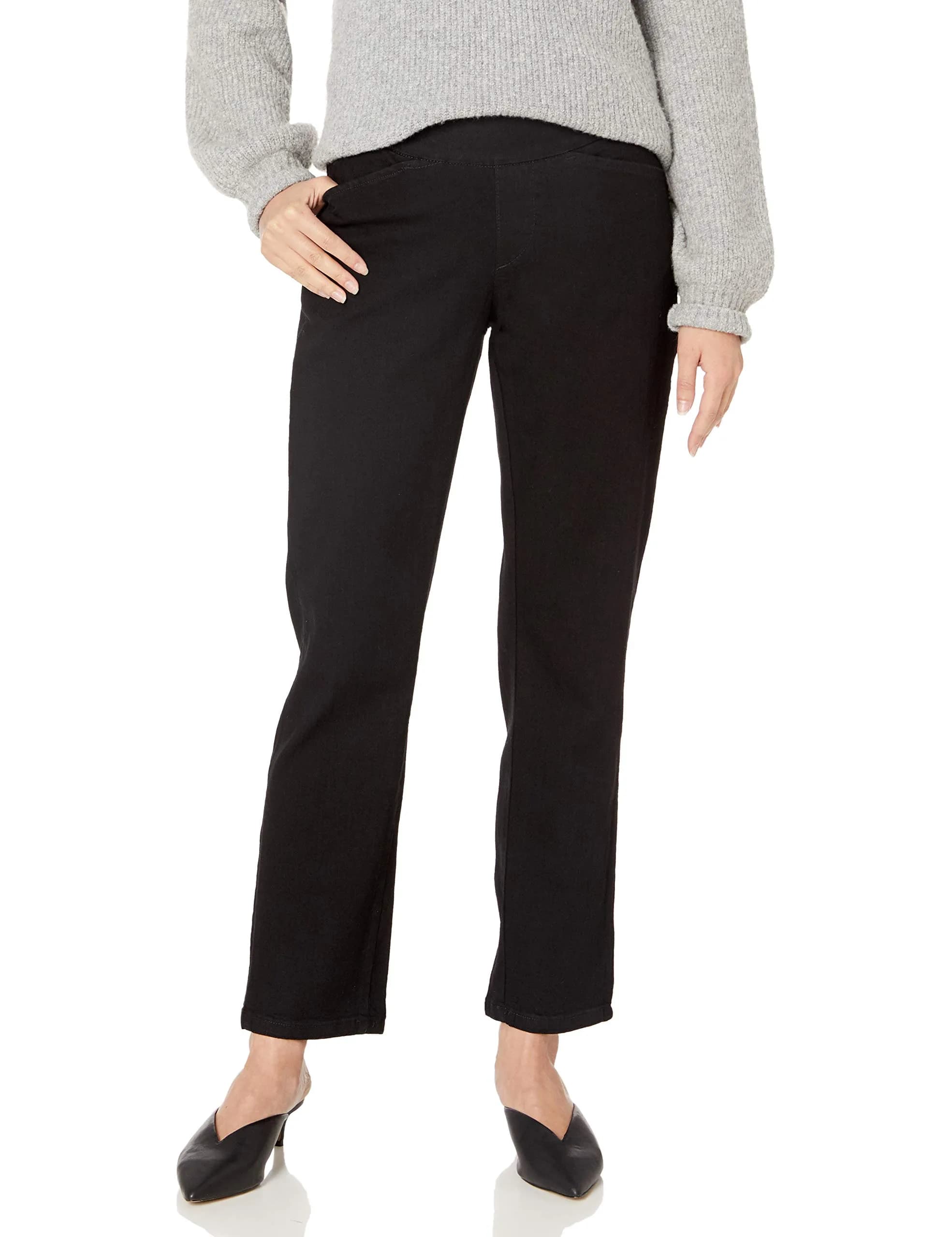 Chic Classic Collection Womens Easy Fit Elastic Waist Jean Leggings Pants | Black Denim, 18 US