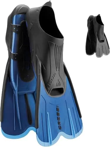 Cressi Agua Short Full Foot Pocket Fins, Blue/Azure, EU 39/40 | Lightweight, Travel-Ready Snorkeling Fins thumbnail 1