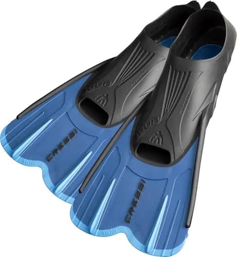 Cressi Agua Short Full Foot Pocket Fins, Blue/Azure, EU 39/40 | Lightweight, Travel-Ready Snorkeling Fins thumbnail 2