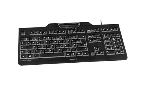Cherry KC 1000 SC Smartcard Keyboard | Secure Wired Keyboard with Smart Card Reader (EU-Layout - QWERTY, Black) thumbnail 3