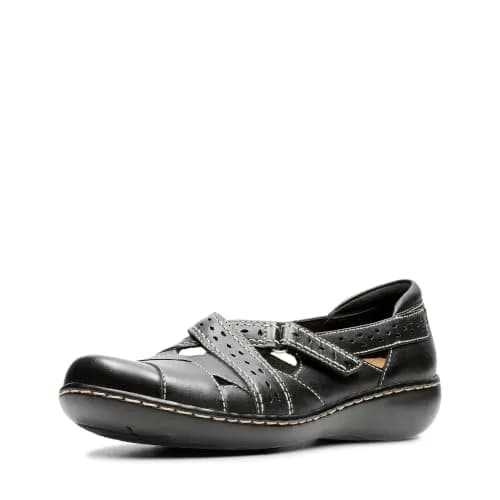 Clarks Women's Ashland Spin Q Loafer Leather Black 8 W US | Lightweight Comfort & Classic Style thumbnail 1