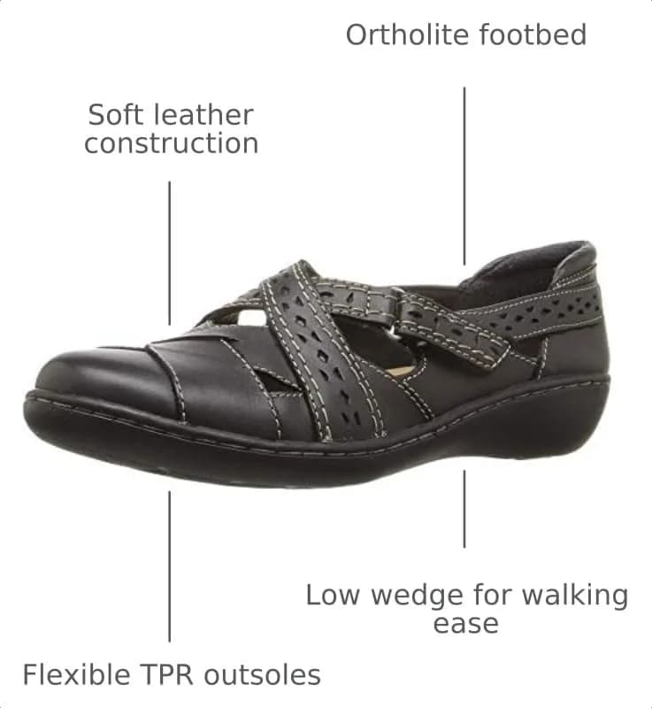 Clarks Women's Ashland Spin Q Loafer Leather Black 8 W US | Lightweight Comfort & Classic Style thumbnail 3