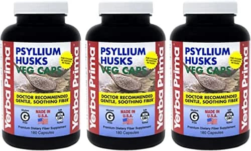 Yerba Prima Psyllium Husks Veg Caps - 540 Veg Capsules | Vegan, Non-GMO, Gluten Free for Gut Health & Regularity thumbnail 1