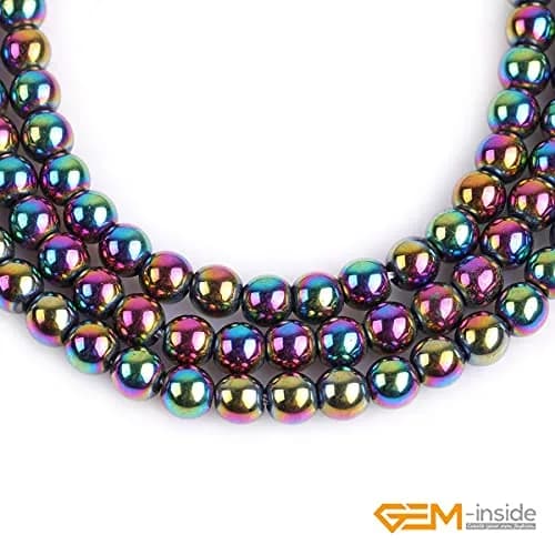GEM-INSIDE Multicolor Hematite Gemstone Loose Beads Round Energy Stone Power Beads 6mm (0.24 inch) | For Jewelry Making thumbnail 4