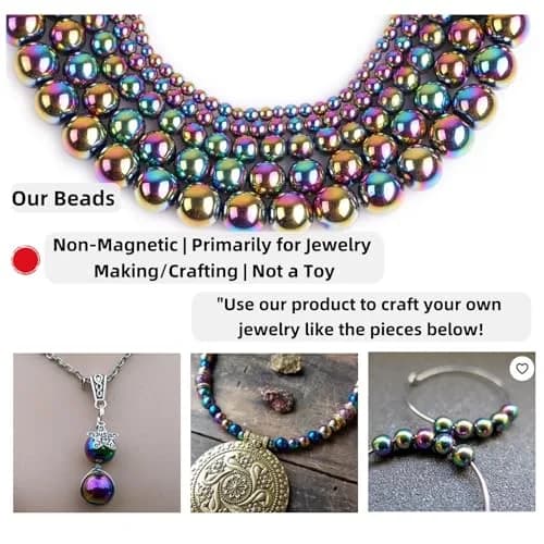 GEM-INSIDE Multicolor Hematite Gemstone Loose Beads Round Energy Stone Power Beads 6mm (0.24 inch) | For Jewelry Making thumbnail 5