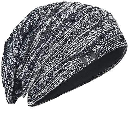 FORBUSITE Slouchy Oversized Beanie Knit Cap Black & Grey | Dual Layer Warmth for All Seasons thumbnail 1