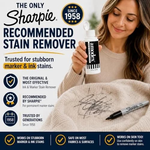 Amodex Ink & Stain Remover for Clothes, Leather and Skin 236.58 ml (2 x 4 Fl Oz) | Gentle & Powerful for Ink, Grease, Wine, and More thumbnail 4