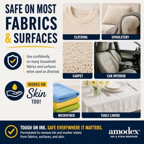 Amodex Ink & Stain Remover for Clothes, Leather and Skin 236.58 ml (2 x 4 Fl Oz) | Gentle & Powerful for Ink, Grease, Wine, and More thumbnail 6