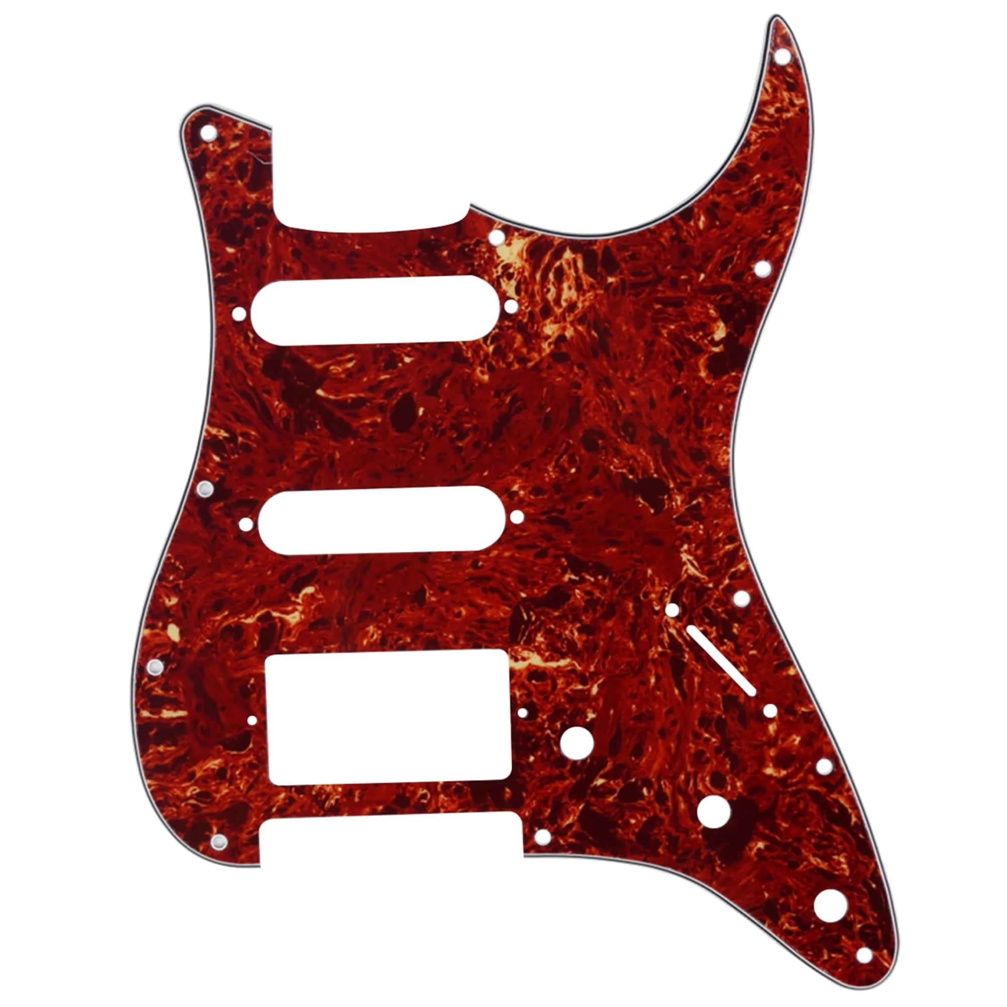 Musiclily Pro HSS 11 Hole ST Guitar Pickguard 4Ply Vintage Tortoise | Fits Fender US/Mexico Made Strat — 4ply Vintage Tortoise