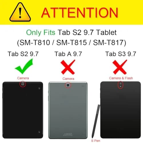 FINTIE Slim Shell Case for Samsung Galaxy Tab S2 9.7 2015 | Auto Sleep/Wake, Flip Stand, Black thumbnail 2