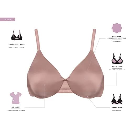 Bali Womens Underwire Bra 34D | Full Coverage, Seamless Support & Back Smoothing thumbnail 7
