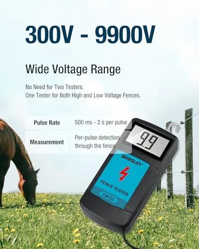 allsun Electric Fence Fault Finder Max 9.9kv | Digital Voltage Tester for Livestock thumbnail 2