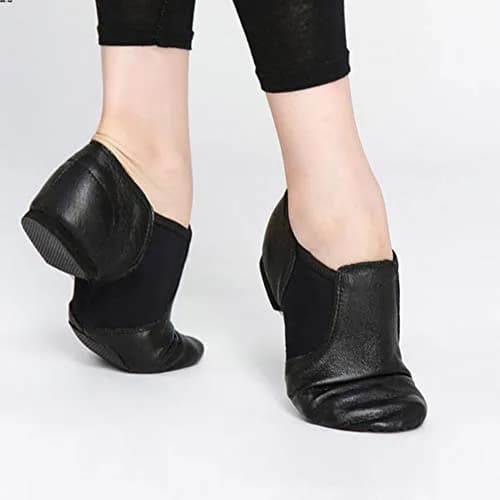 MSMAX Leather Slip-on Jazz Dance Shoes for Girls and Boys Black | Flexible, Breathable & Classic Design (70-120 chars) thumbnail 7