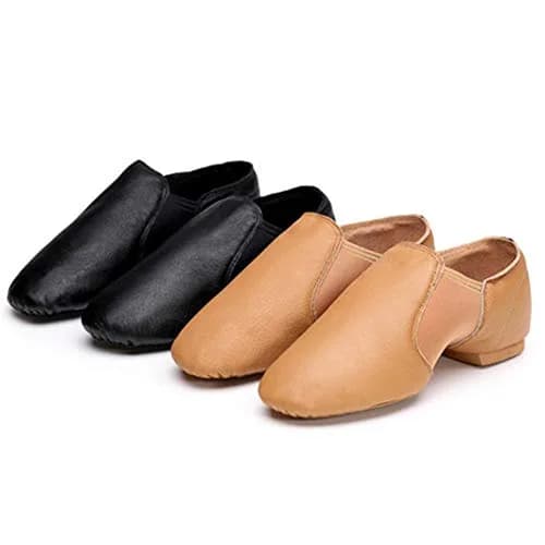 MSMAX Leather Slip-on Jazz Dance Shoes for Girls and Boys Black | Flexible, Breathable & Classic Design (70-120 chars) thumbnail 8
