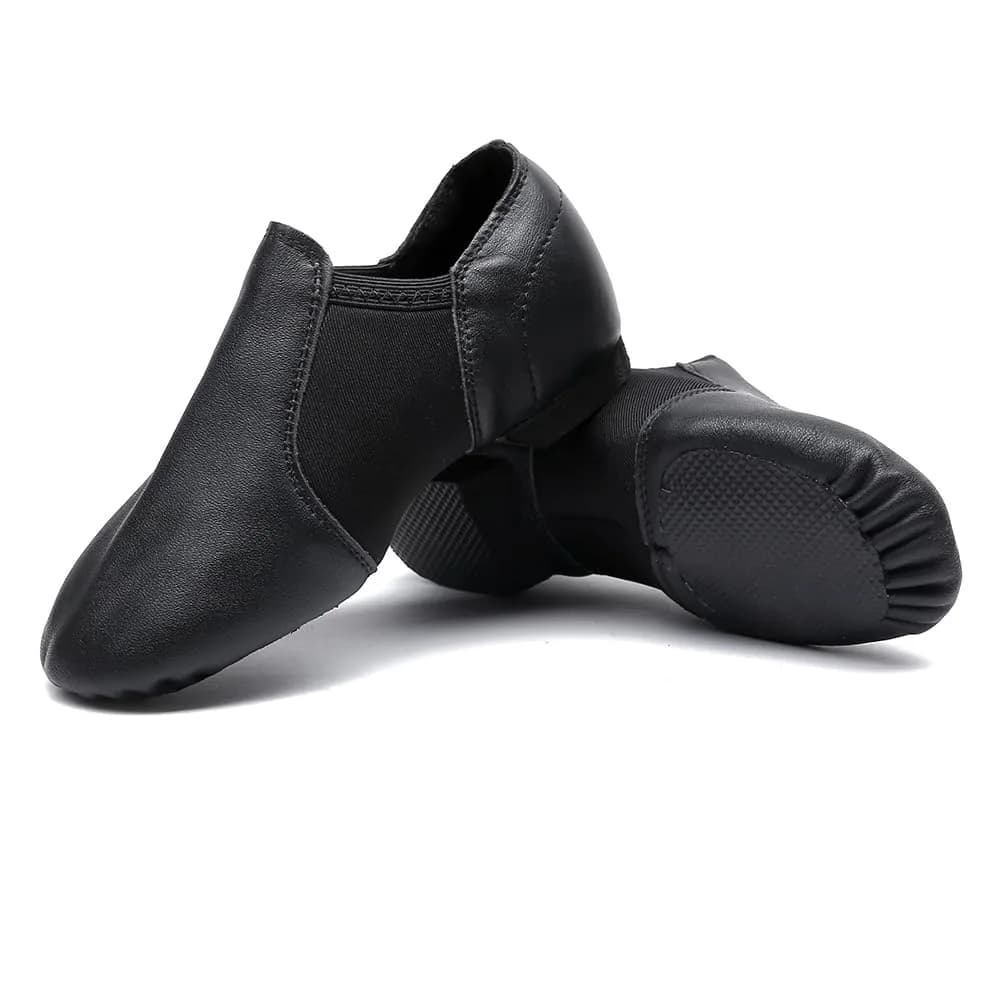 MSMAX Leather Slip-on Jazz Dance Shoes for Girls and Boys Black | Flexible, Breathable & Classic Design (70-120 chars) — 9 Toddler
