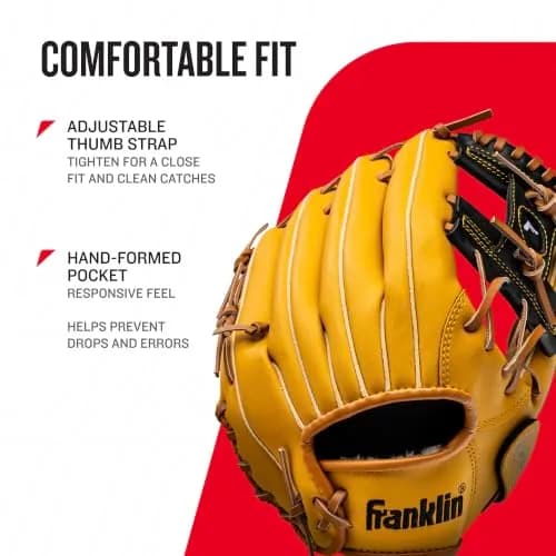 Franklin Sports Field Master Baseball Glove 11" (27.9cm) RHT | Easy Break-In Synthetic Leather thumbnail 4