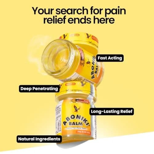 Aboniki Powerful Topical Pain Relief Balm with Natural Ingredients | 50.4g (1.76oz) 2-Jar Pack | Targets Joint & Muscle Pain thumbnail 5