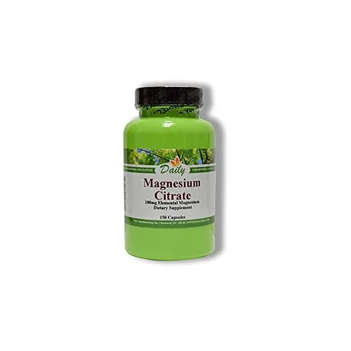 Daily Manufacturing Magnesium Citrate 150 Vegetarian Capsules | 100 mg Elemental Magnesium Per Capsule thumbnail 1