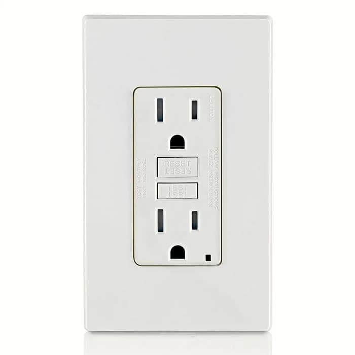 Leviton GFCI Outlet 15 Amp White 125V (4.59 cm L x 7.79 cm W x 12.09 cm H) | Self-Testing Ground Fault Protection thumbnail 8
