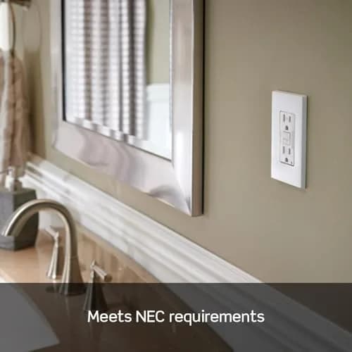 Leviton GFCI Outlet 15 Amp White 125V (4.59 cm L x 7.79 cm W x 12.09 cm H) | Self-Testing Ground Fault Protection thumbnail 3