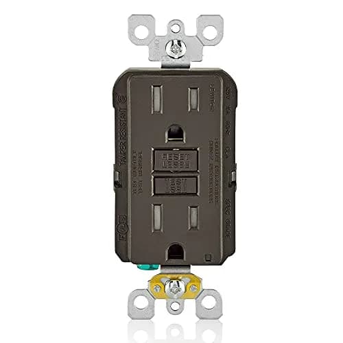 Leviton GFCI Outlet GFTR1 15 Amp 125V Brown | Tamper-Resistant Self-Test with LED Indicator thumbnail 1