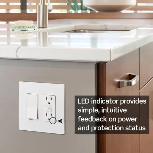 Leviton GFCI Outlet GFTR1 15 Amp 125V Brown | Tamper-Resistant Self-Test with LED Indicator thumbnail 5