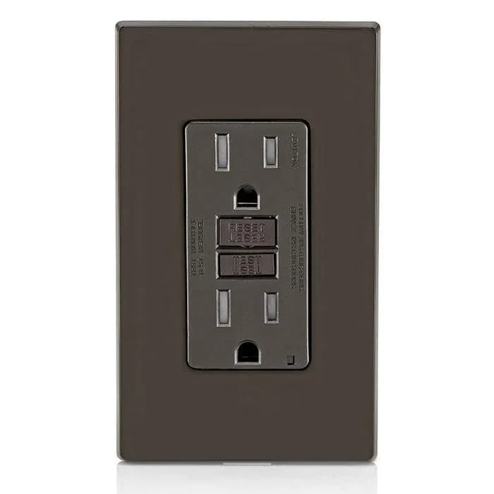 Leviton GFCI Outlet GFTR1 15 Amp 125V Brown | Tamper-Resistant Self-Test with LED Indicator thumbnail 7