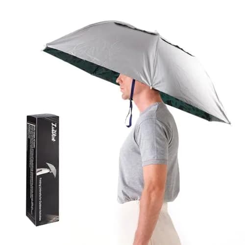 Luwint Umbrella Hat Hands Free, 91 cm (36'') Wide Brim Sun & Rain Hat with Adjustable Chin Strap | Ideal for Gardening, Fishing, Outdoor Activities thumbnail 1
