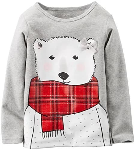 Carter's Baby Girl's Graphic Top - Polar Bear - 9 Months | 100% Cotton, Lightweight, Soft & Comfortable thumbnail 1