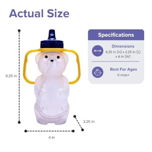 TalkTools Honey Bear Straw Cup with Handle, 7oz (207ml) | Feeding Experts Recommend for Babies 4+ Months thumbnail 4