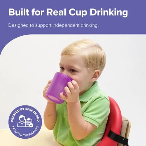 TalkTools Recessed Lid Cup with Handles, 150ml (5 fl oz) Purple | Therapeutic Oral Motor Training Cup thumbnail 2