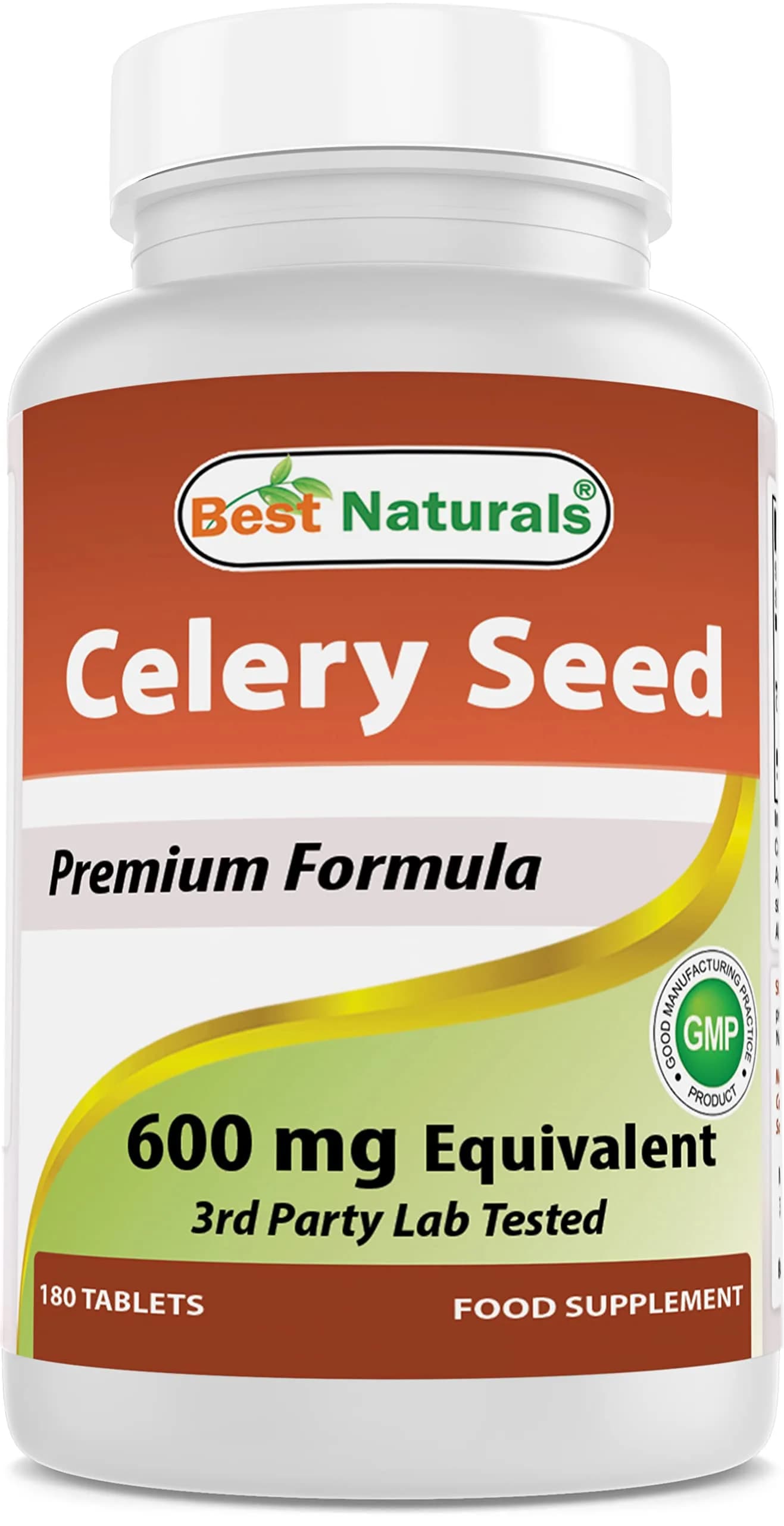 Best Naturals Celery Seed 600 Mg Tablet, 180 Count | Supports Inflammation & Wellness