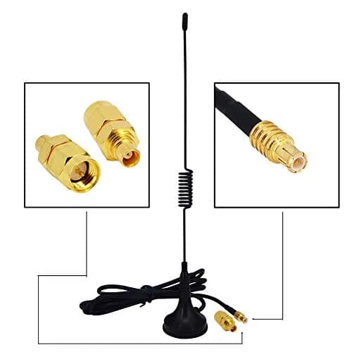 onelinkmore ADS-B Antenna 1090MHz 2.5dBi MCX + MCX-SMA Adapter, Magnetic Aerial | Omni-directional Reception thumbnail 1