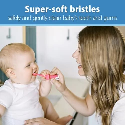 Dr. Brown's Infant-to-Toddler Toothbrush and Toothpaste Set, Pink Elephant, 2 Count (Pack of 1) | BPA-Free & Fluoride-Free Oral Care thumbnail 3