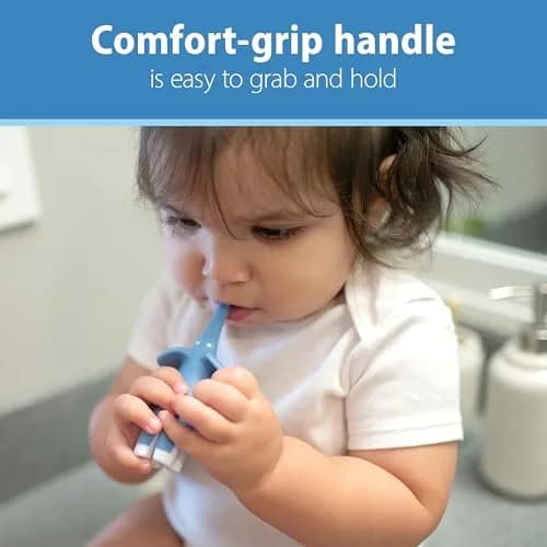 Dr. Brown's Infant-to-Toddler Toothbrush and Toothpaste Set, Blue Elephant, 40g (1.4oz) | BPA-Free, Fluoride-Free Oral Care for Ages 0-3 thumbnail 4