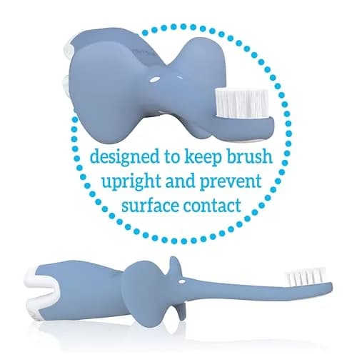 Dr. Brown's Infant-to-Toddler Toothbrush and Toothpaste Set, Blue Elephant, 40g (1.4oz) | BPA-Free, Fluoride-Free Oral Care for Ages 0-3 thumbnail 9