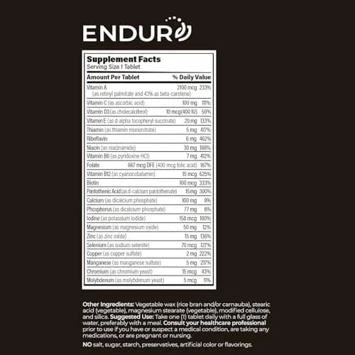 Endurance Products ENDUR-VM® Sustained Release Multivitamin Without Iron, 150 Tablets | Supports Heart & Overall Wellness thumbnail 6