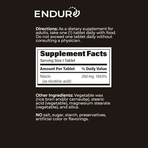 Endurance Products Vitamin B3 Niacin 250mg thumbnail 7