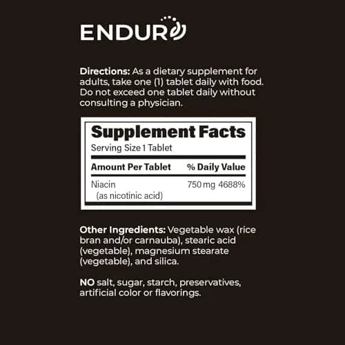 Endurance Products ENDUR-ACIN® Extended Release Niacin 750mg thumbnail 6